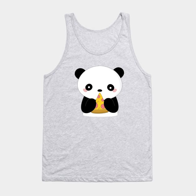 Kawaii Panda Loves Pizza T-Shirt Tank Top by happinessinatee